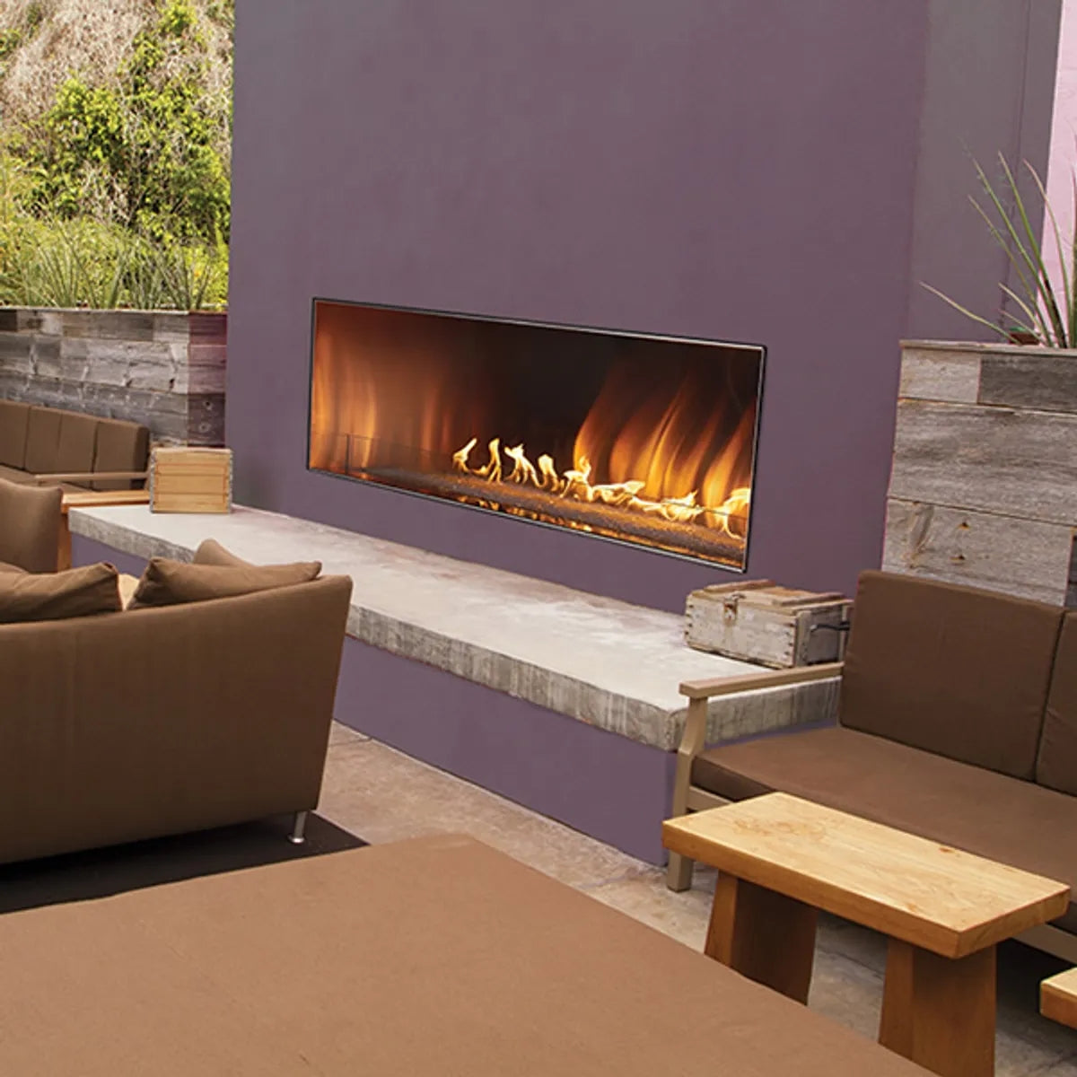 Empire Carol Rose Linear Outdoor Fireplace