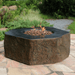 Elementi Columbia Hexagon Concrete Fire Pit Table OFG105 With Flame on Outdoor Set Up
