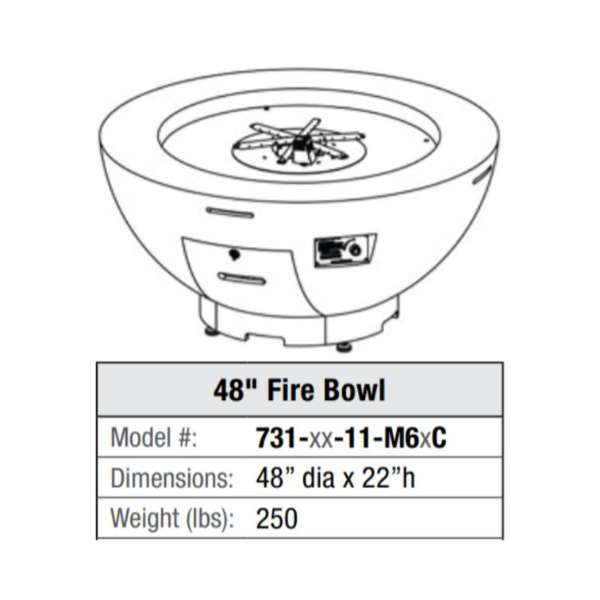 American Fyre Designs 48_ Fire Bowl Dimension
