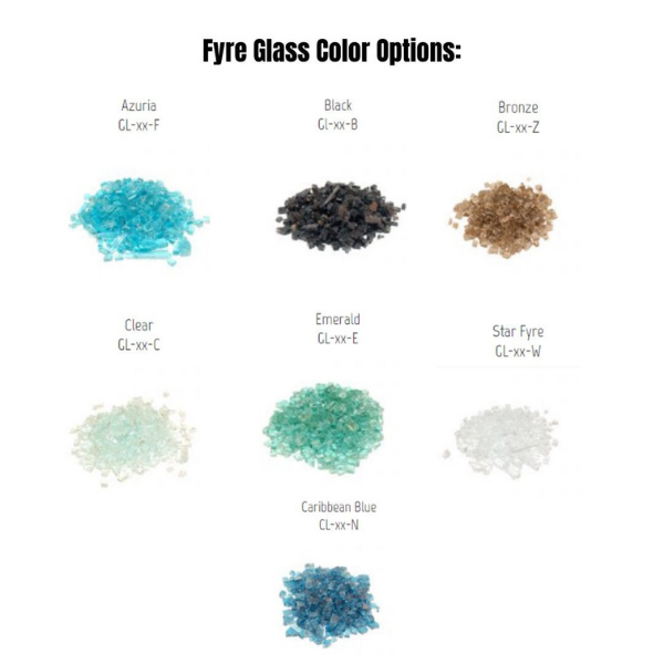 American Fyre Designs Inverted Fire Table Fyre Glass Color Options