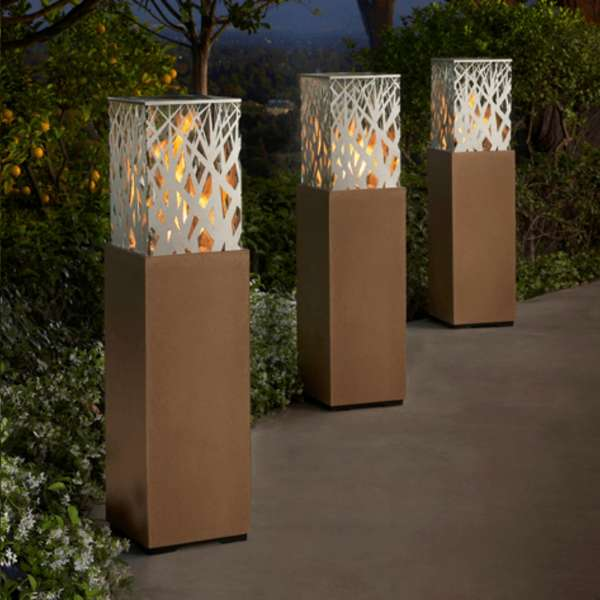 American Fyre Designs Nest Lantern In An Outdoor Sample Set Up