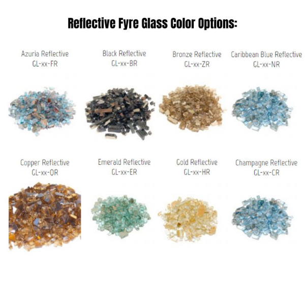 American Fyre Designs Phoenix Fireplace Reflective Fyre Glass Option