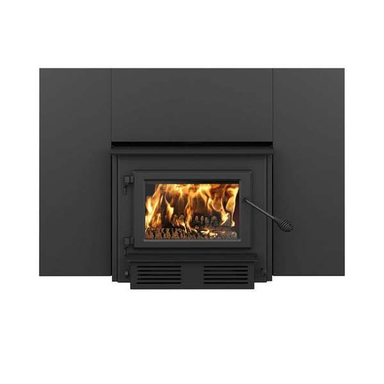 Century Heating Cw2900 Wood Insert Cb00022 In White Background Front View With Flames