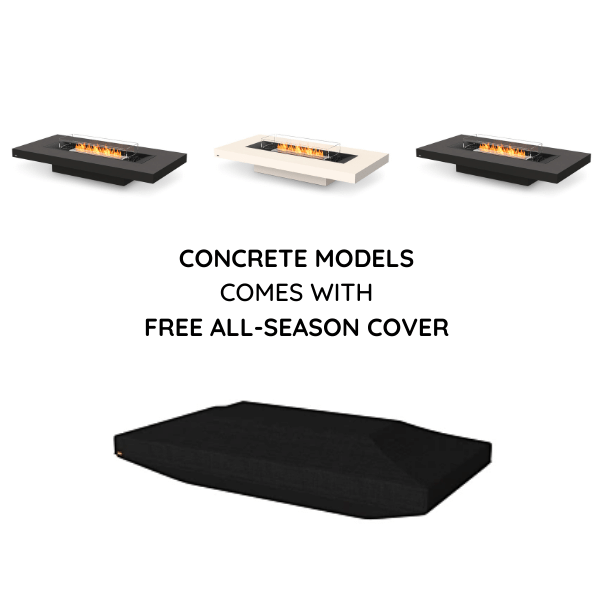    Ecosmart Fire Gin 90 _low_ Concrete Models With Free All Season Cover In White Background