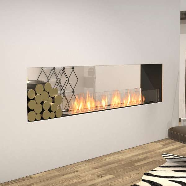 EcoSmart Flex Double Sided Bioethanol Fireplace In Living Room Indoor Set up