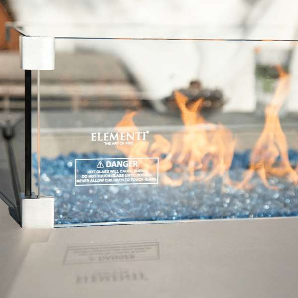 Elementi Plus Lucerne Fire Table OFG419LG Windscreen Glass Close Up