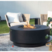 Elementi Plus Nimes Fire Table OFG414DG With Flame in Backyard Setting