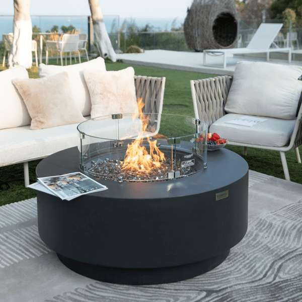 Elementi Plus Nimes Fire Table OFG414DG With Flame and Windscreen