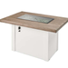    The Outdoor Greatroom Havenwood Rectangular Gas Fire Pit Table With Clear Cover On A White Background