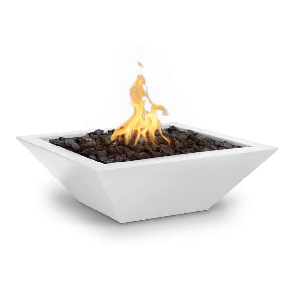 The Outdoor Plus Maya Powder Coated Steel Fire Bowl In Limestone Color