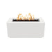 The Outdoor Plus Pismo Metal Fire Pit OPT-R4824PCR Fire Pit The Outdoor Plus White Powdercoat Electronic Ignition Natural Gas on a white background