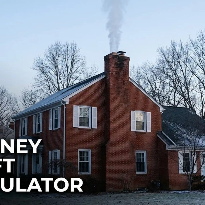 White smoke rising from a chimney on a colonial home rooftop showing normal draft during a cold weather burn
