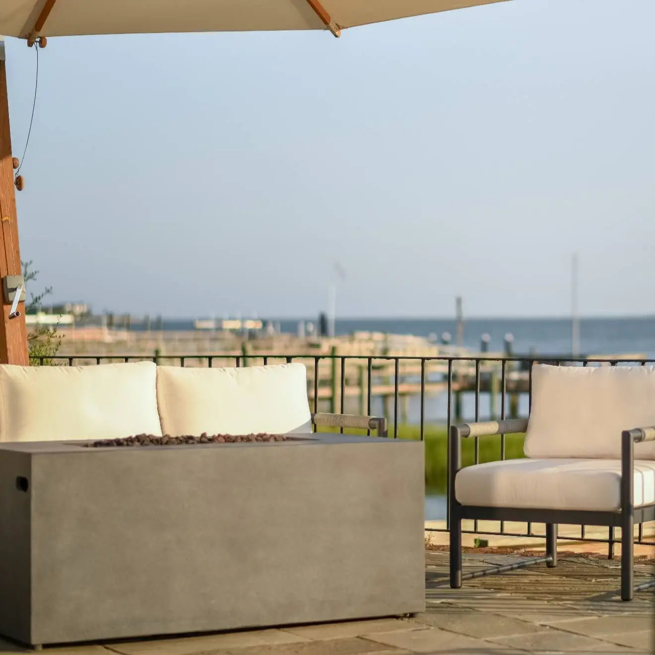 Starfire Designs Beton 55" Rectangle Concrete LPT Fire Pit