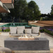 Brut 60 Rectangle Concrete Fire Pit Table 65K BTU Outdoor Patio