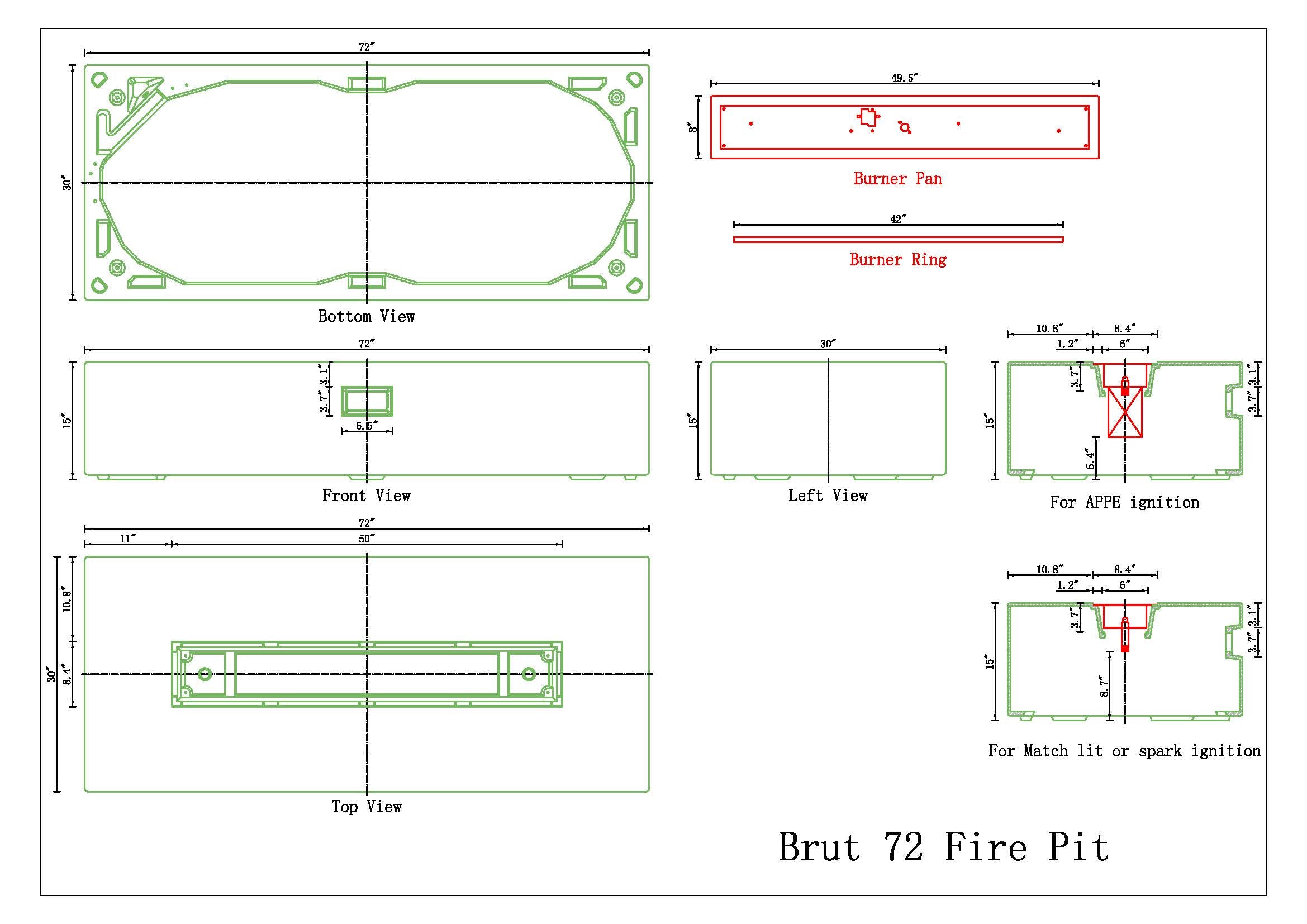 Pyromania Brut 72-inch Concrete Fire Pit Table – Modern Outdoor Design