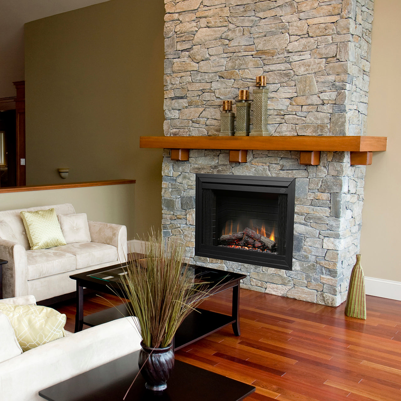 Dimplex 39-inch Deluxe Built-In Electric Fireplace Insert, Realistic Flame & Heater