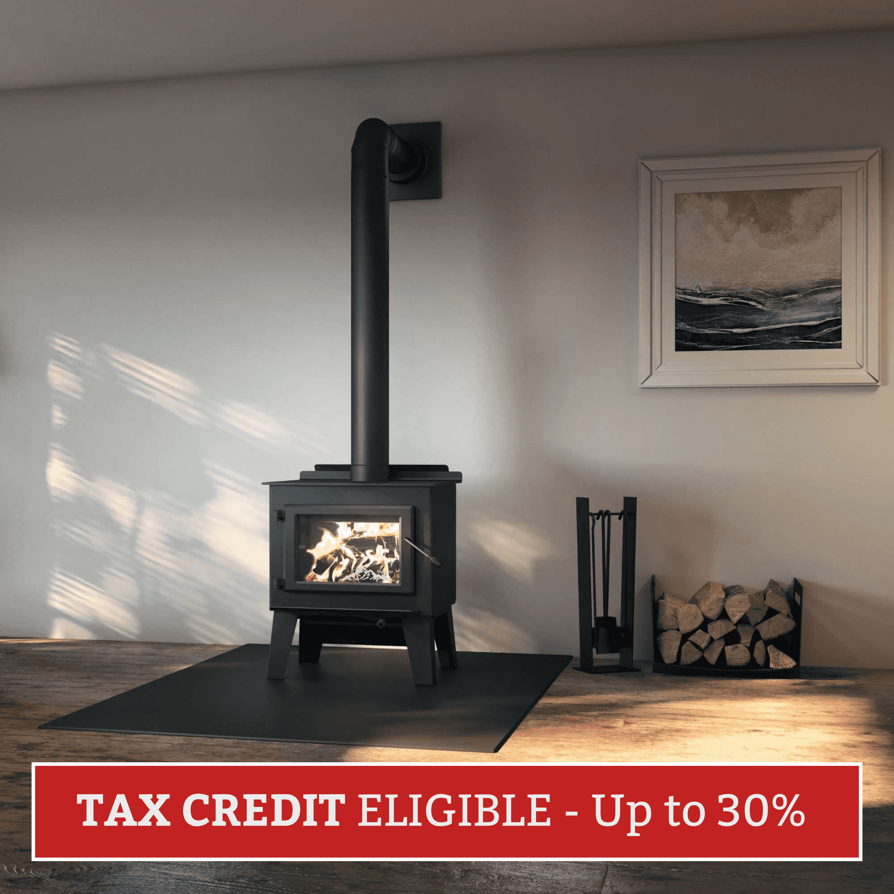 Blue Ridge 300L High-Efficiency Wood Stove: EPA Certified, 2100 sq ft Heating Power