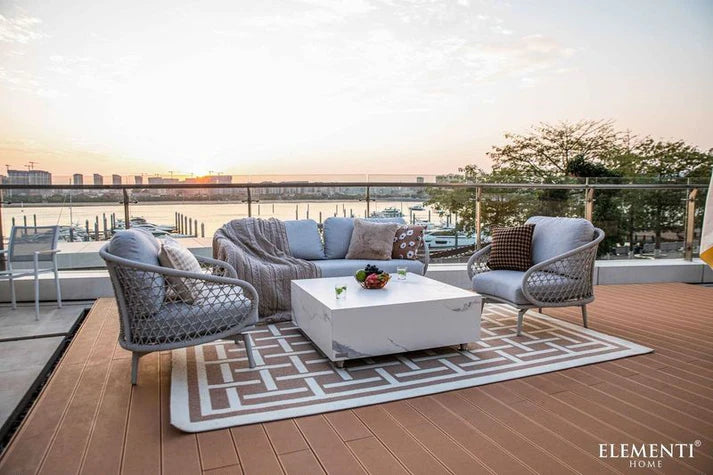 Elementi Home Sofia/Bianco Marble Porcelain Coffee Table