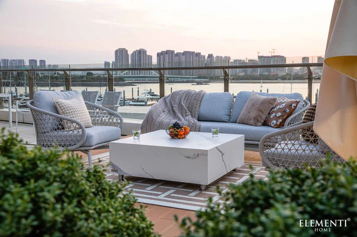 Elementi Home Sofia/Bianco Marble Porcelain Coffee Table