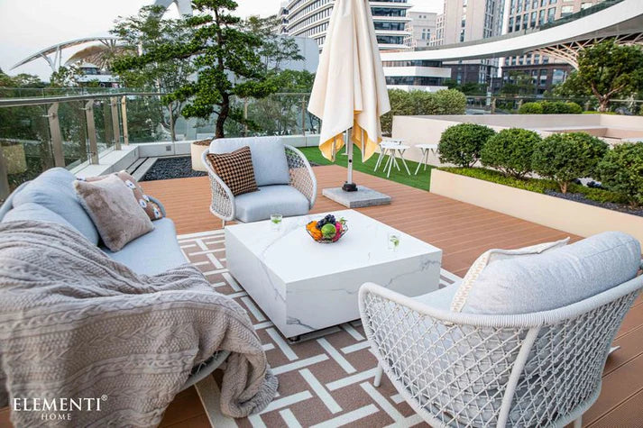 Elementi Home Sofia/Bianco Marble Porcelain Coffee Table