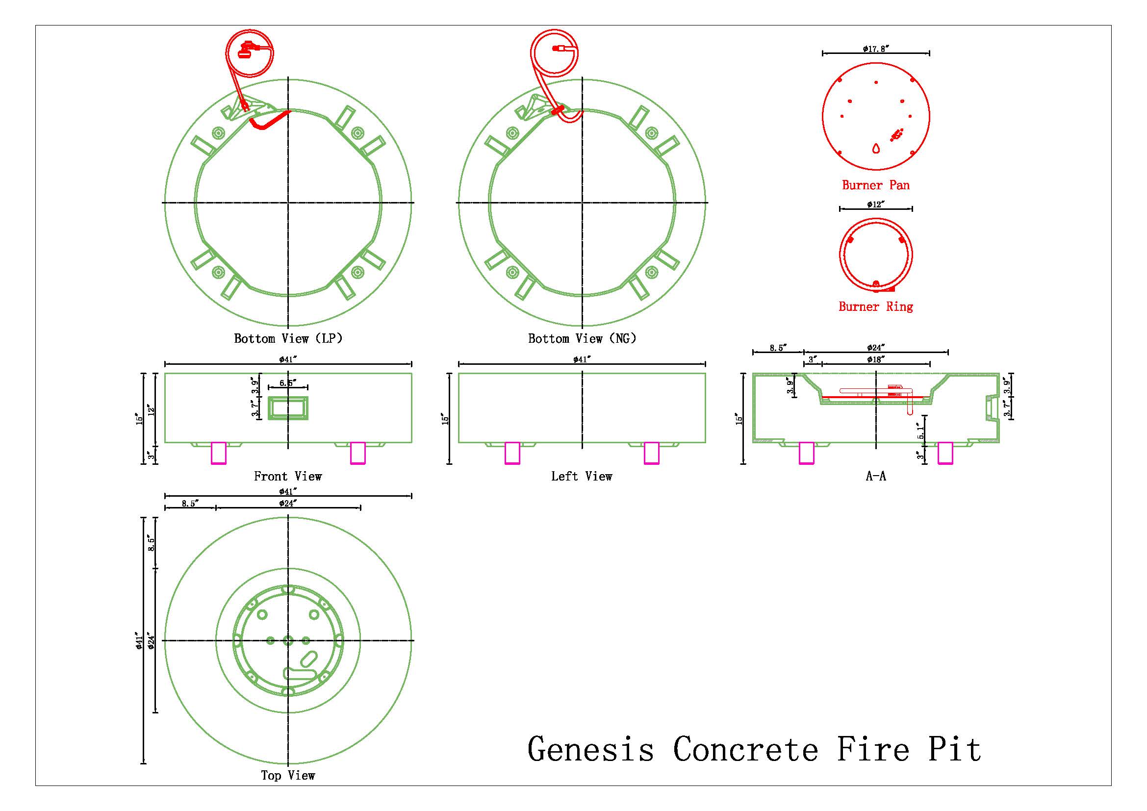 PyroMania Fire Genesis Round Concrete Fire Pit -  In Stock