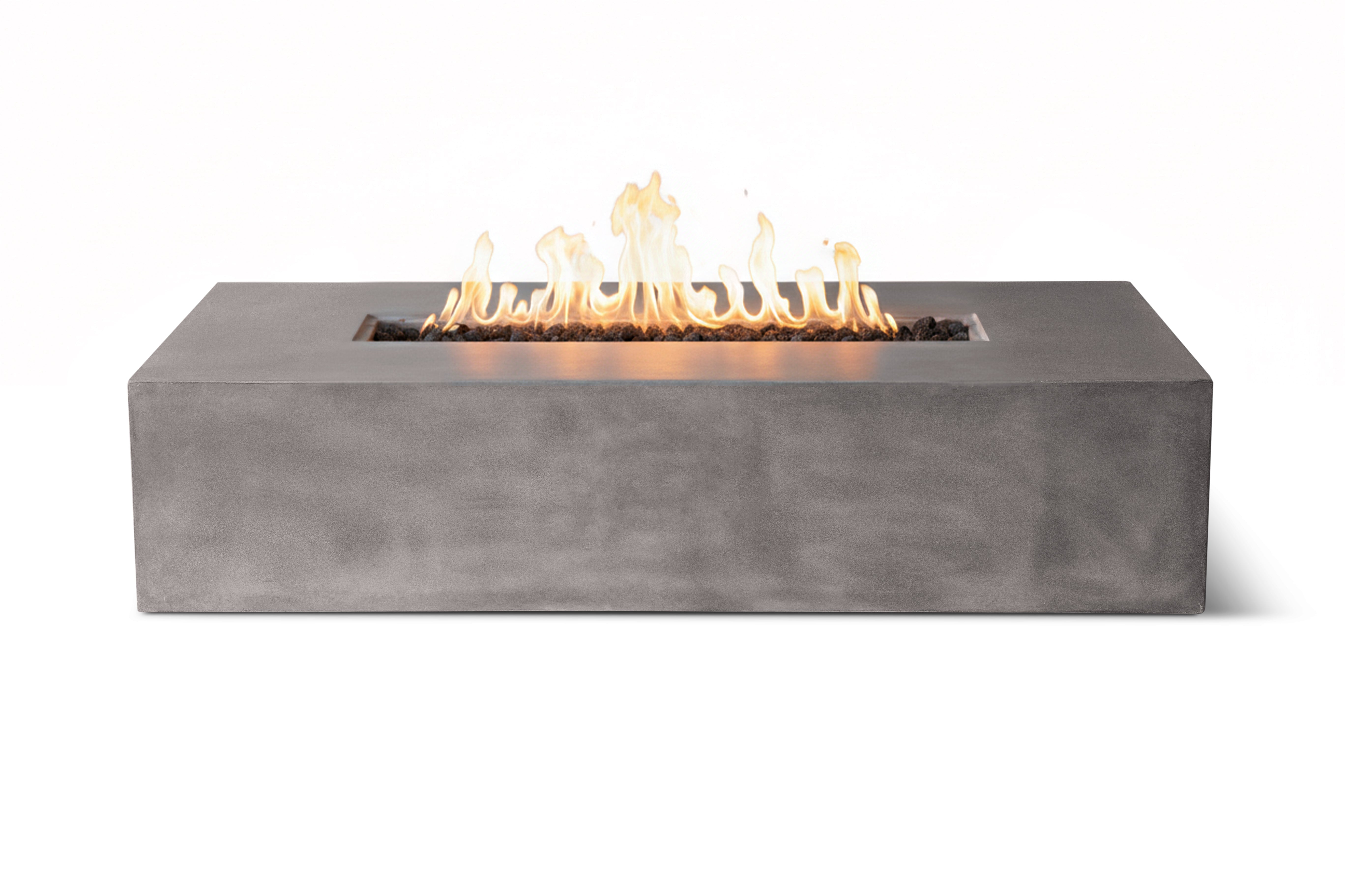 Brut 60 Rectangle Concrete Fire Pit Table 65K BTU Outdoor Patio
