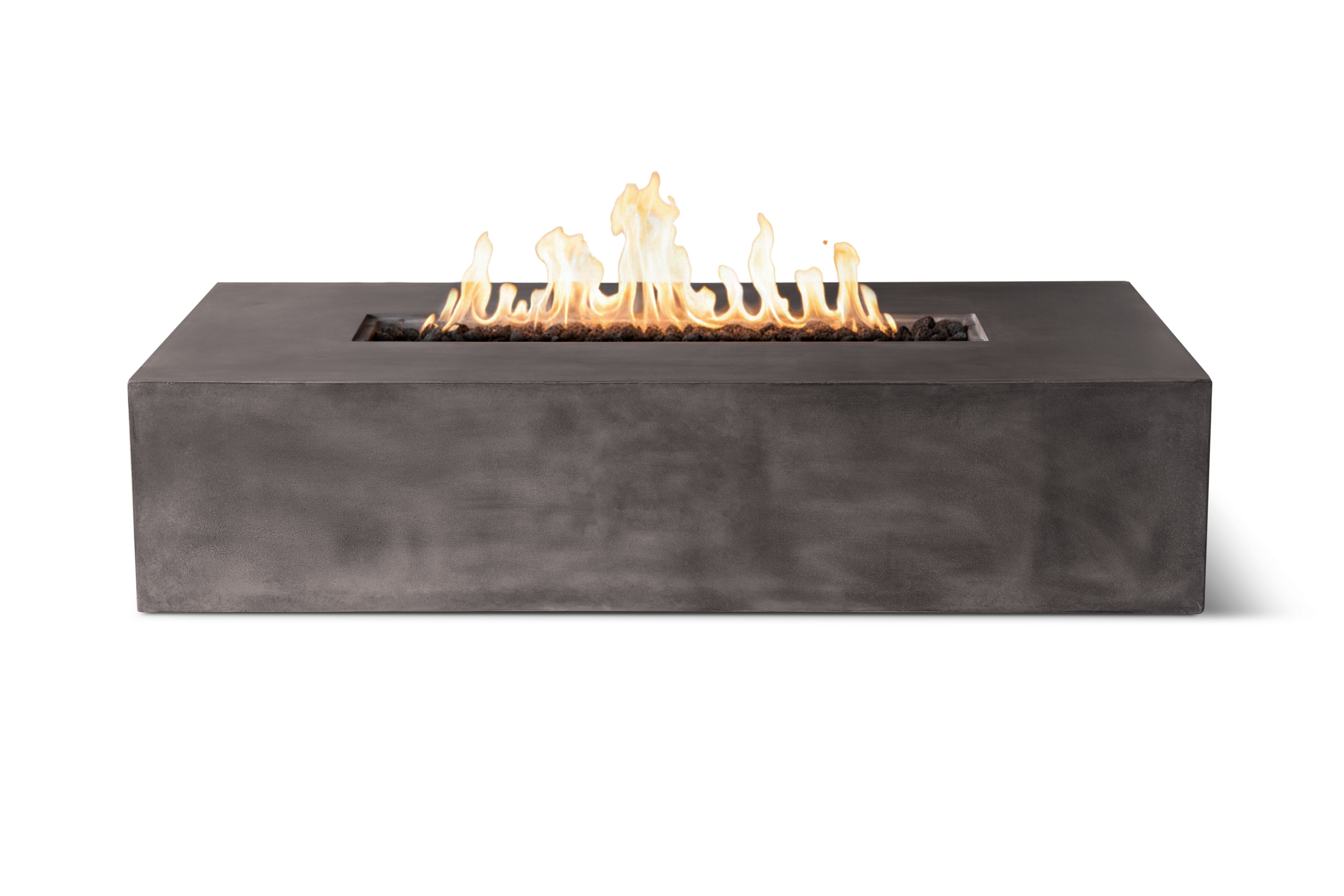Brut 60 Rectangle Concrete Fire Pit Table 65K BTU Outdoor Patio