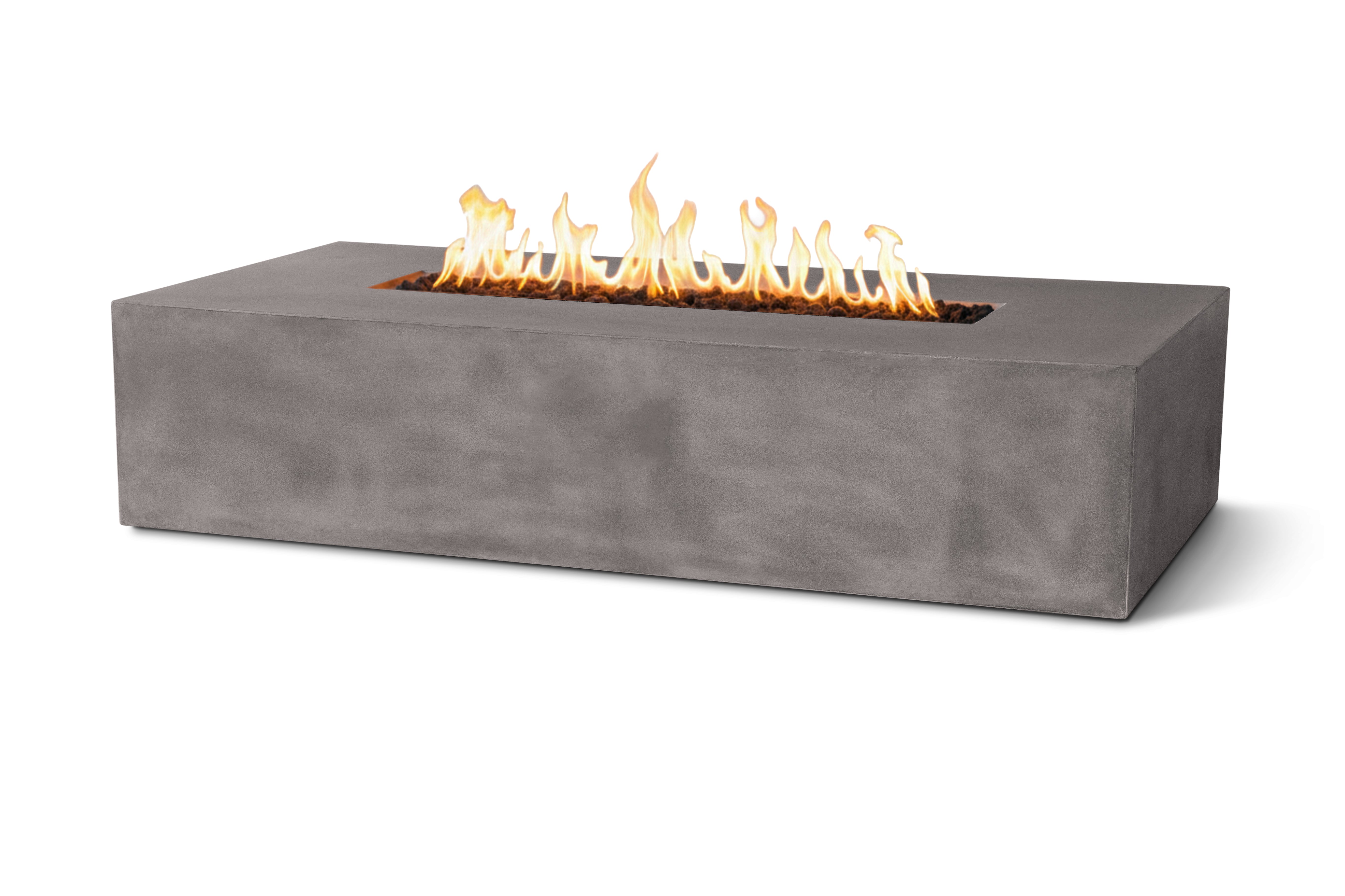Brut 60 Rectangle Concrete Fire Pit Table 65K BTU Outdoor Patio