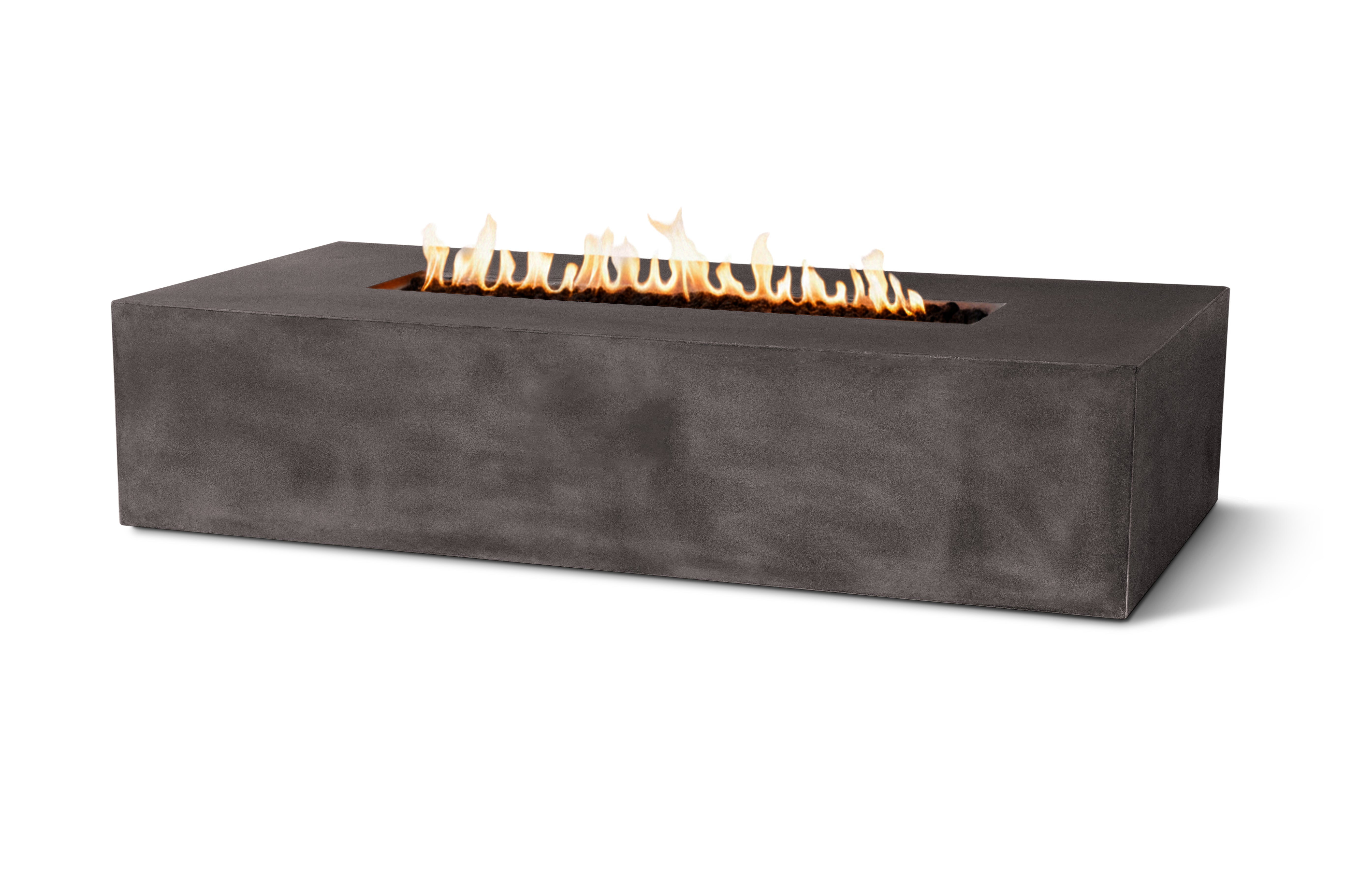 Brut 60 Rectangle Concrete Fire Pit Table 65K BTU Outdoor Patio