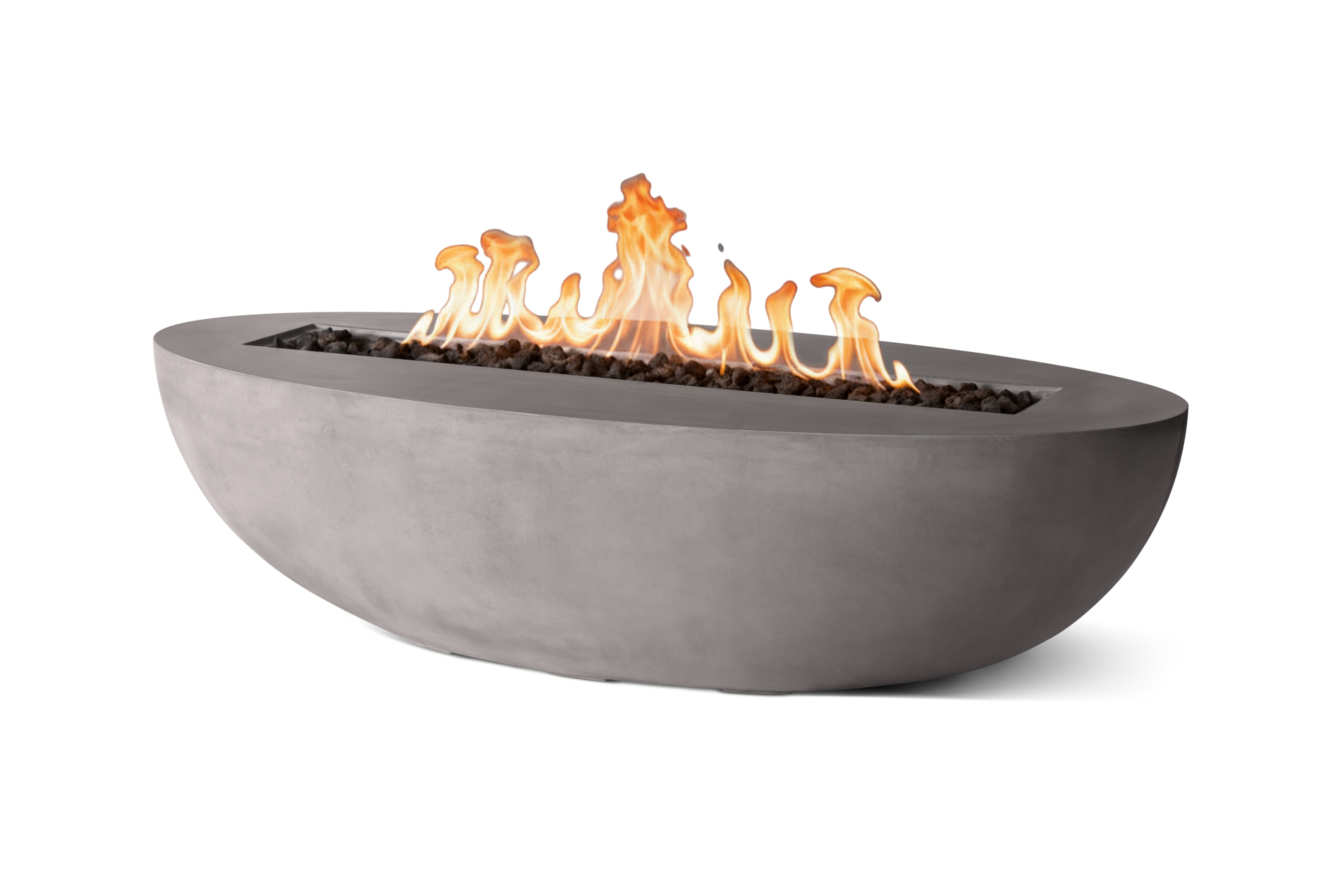 PyroMania Oasis GFRC Concrete 66x33 Inch Oval Outdoor Fire Pit Table