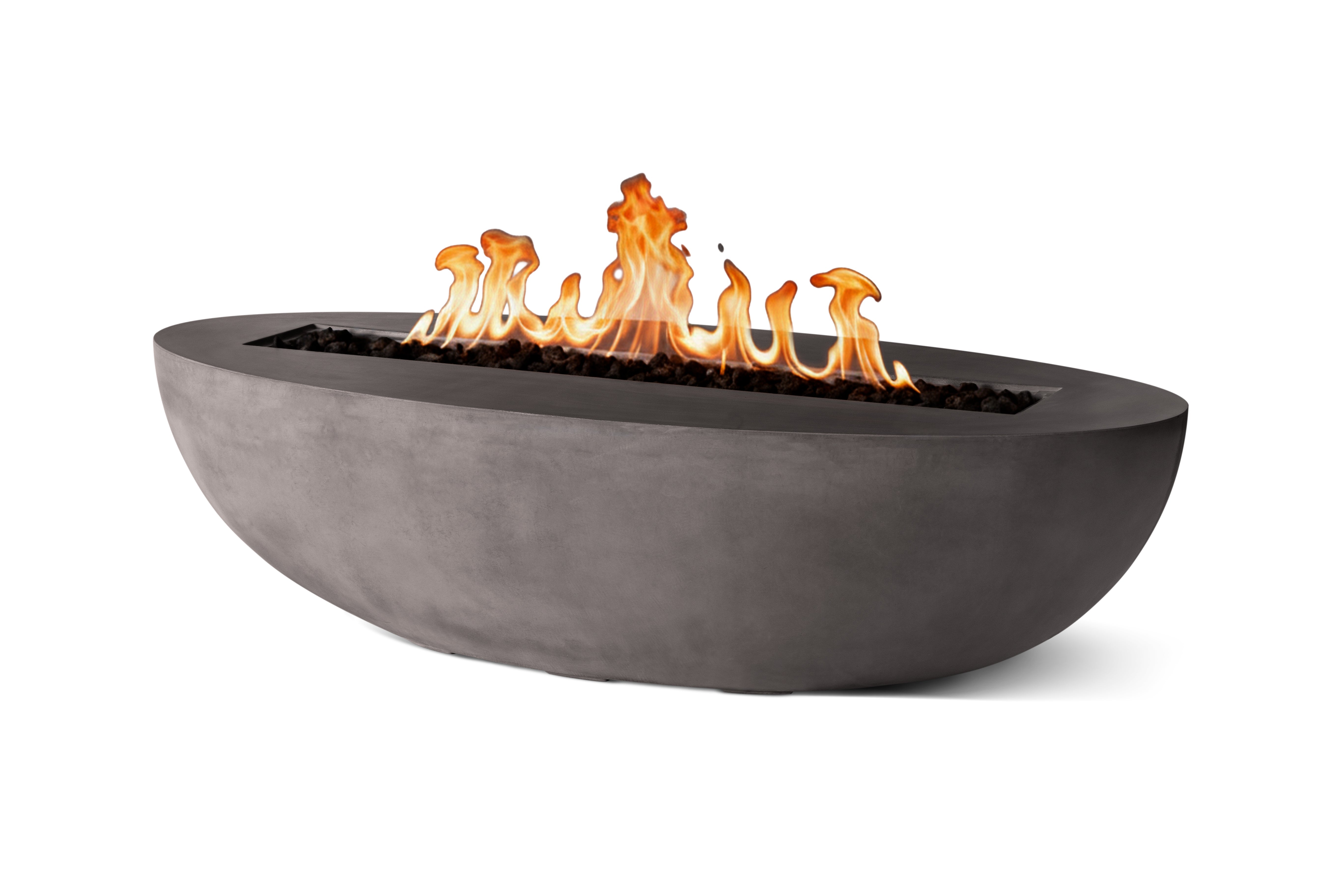 その他 PURIFICAR FIRE PyroMania Oasis GFRC Concrete 66x33 Inch Oval Outdoor Fire Pit Table