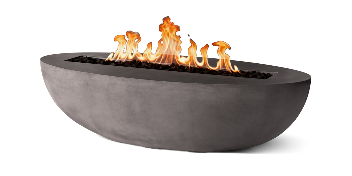PyroMania Oasis GFRC Concrete 66x33 Inch Oval Outdoor Fire Pit Table