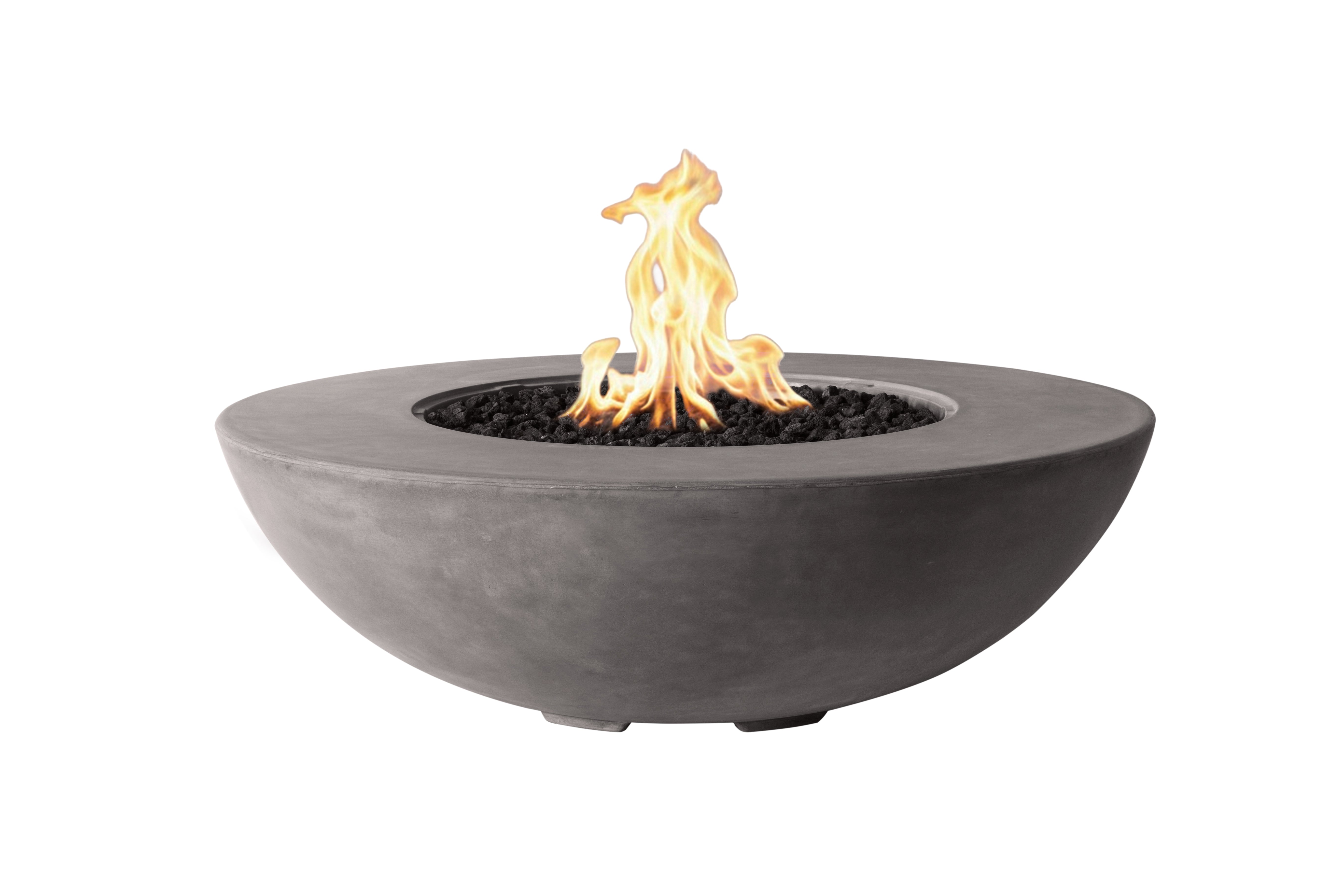 PyroMania Vessel 54-inch Round GFRC Concrete Fire Pit 100,000 BTU