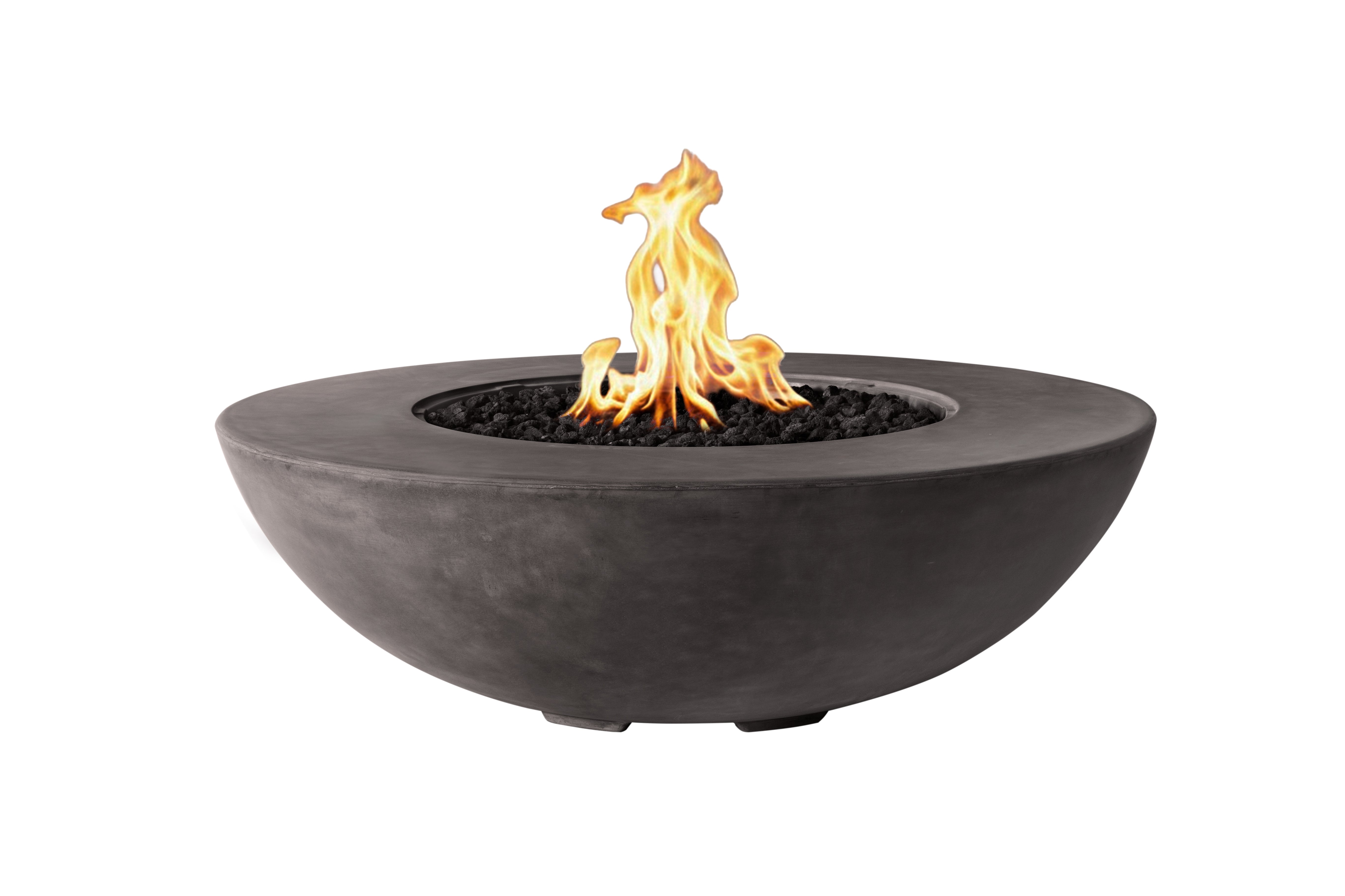 PyroMania Vessel 54-inch Round GFRC Concrete Fire Pit 100,000 BTU