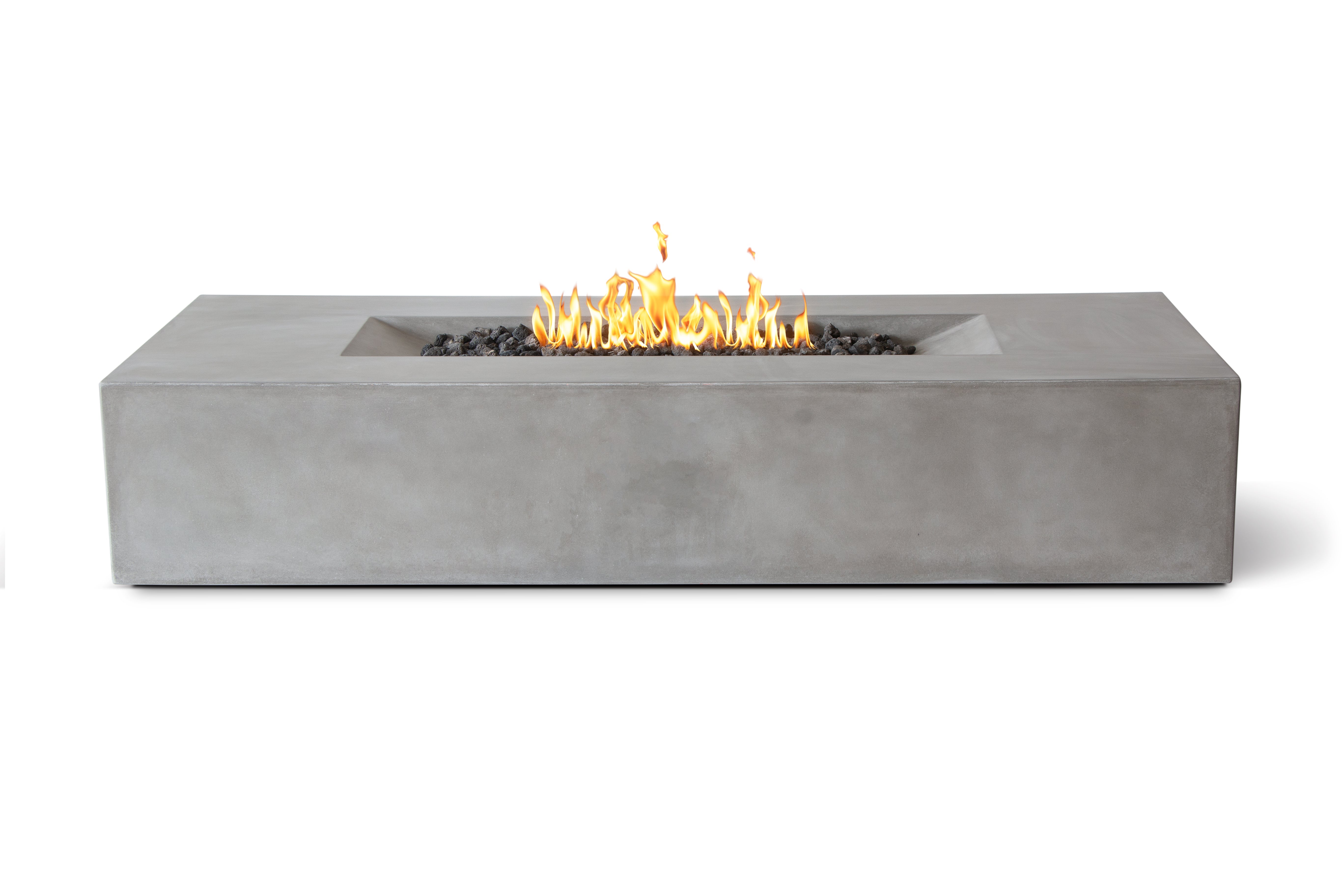 Laguna Pro 72x30 Inch Concrete Fire Pit Table - Modern Outdoor Heater