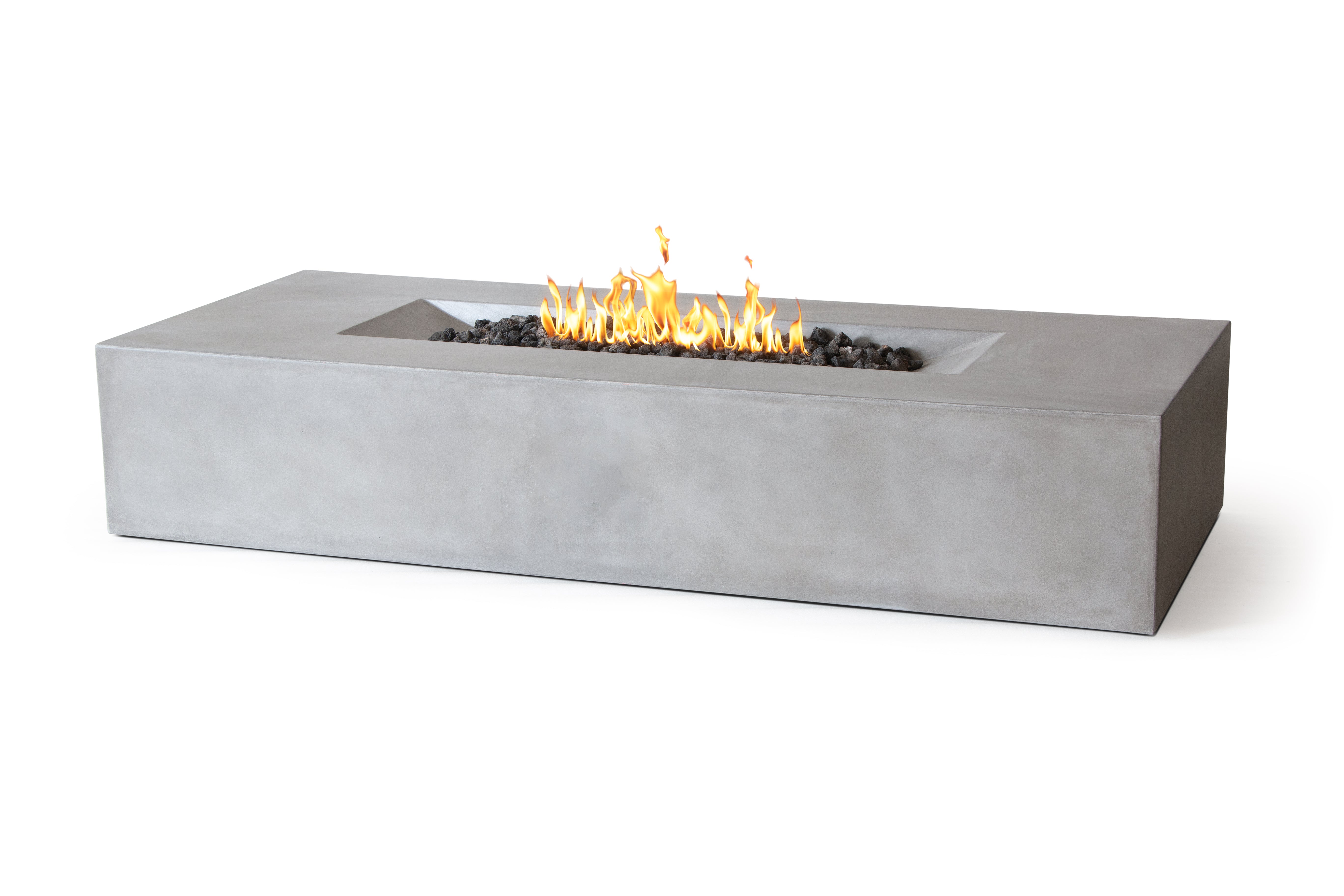 Laguna Pro 72x30 Inch Concrete Fire Pit Table - Modern Outdoor Heater
