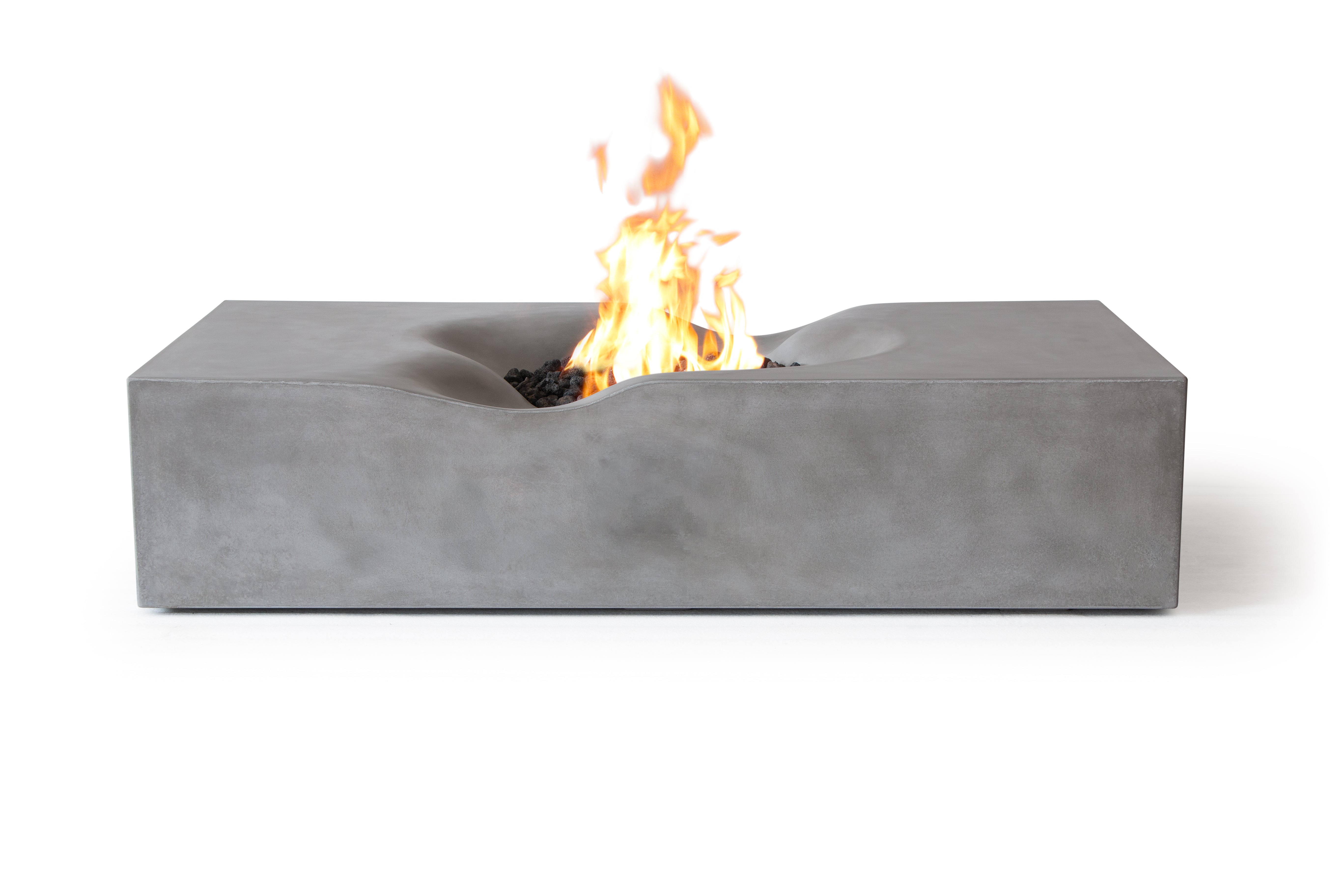 Venice Pro Rectangle Concrete Fire Pit Table, 100,000 BTU, Multiple Ignition Options