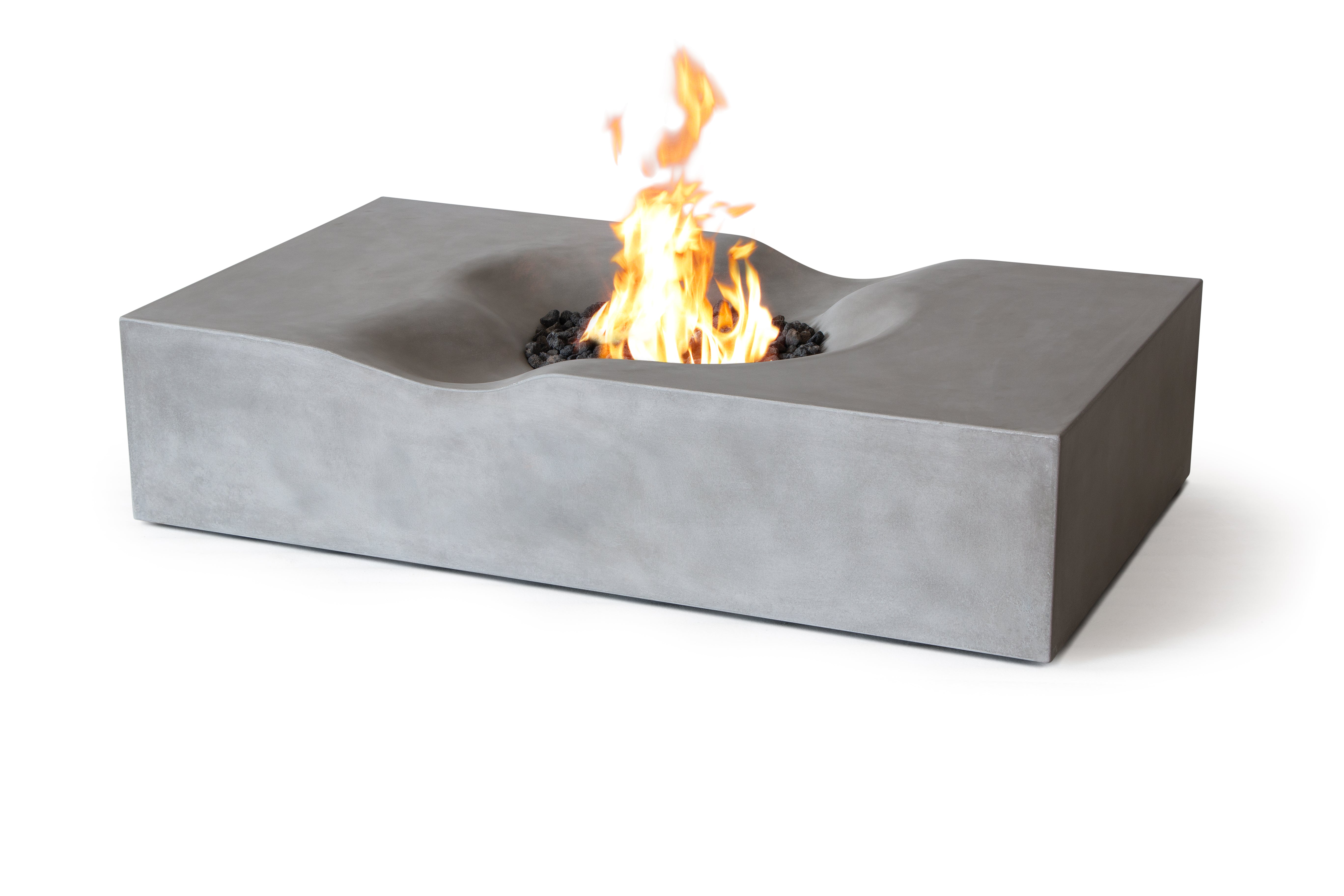 Venice Pro Rectangle Concrete Fire Pit Table, 100,000 BTU, Multiple Ignition Options