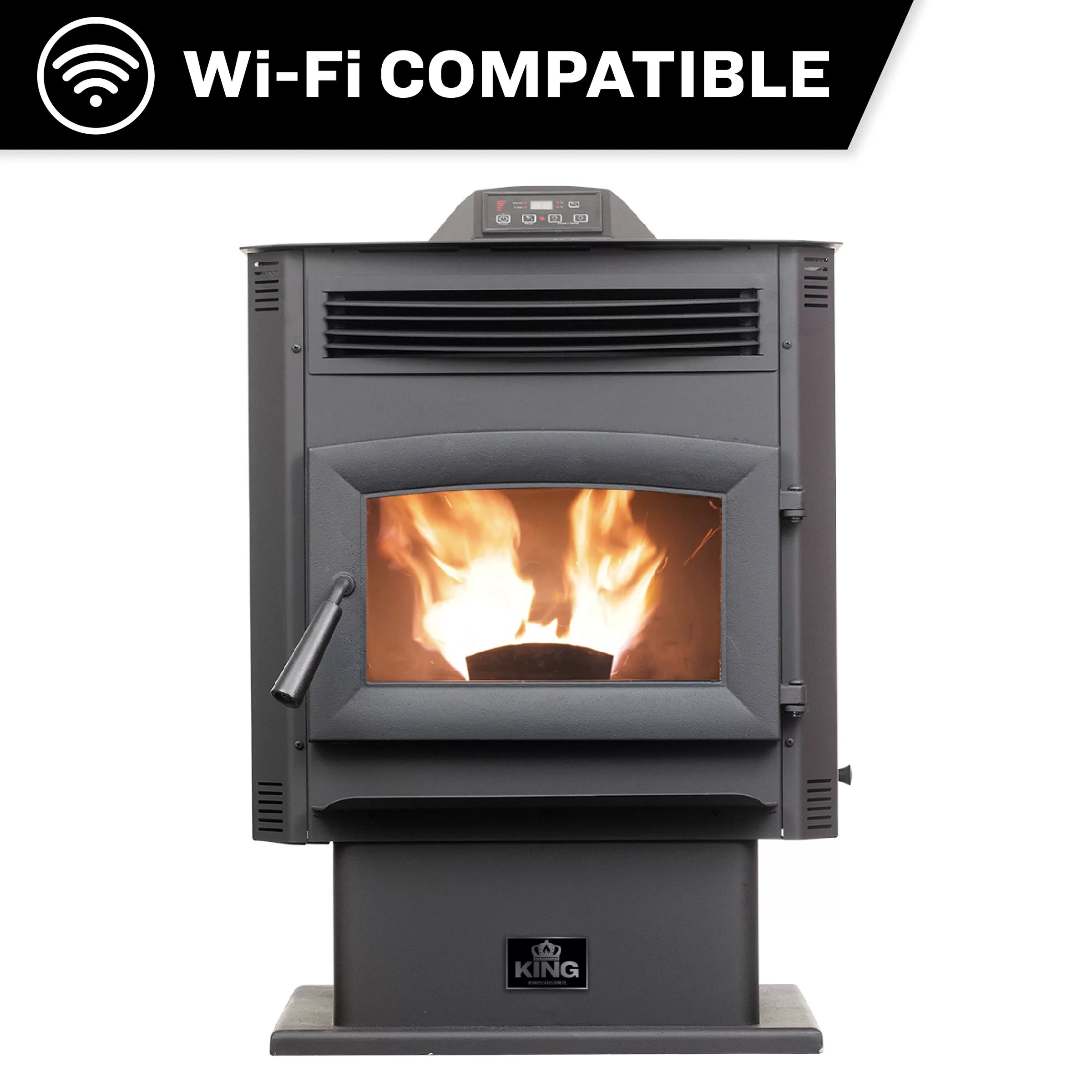 King KP5517-W pellet stove for mid-size rooms