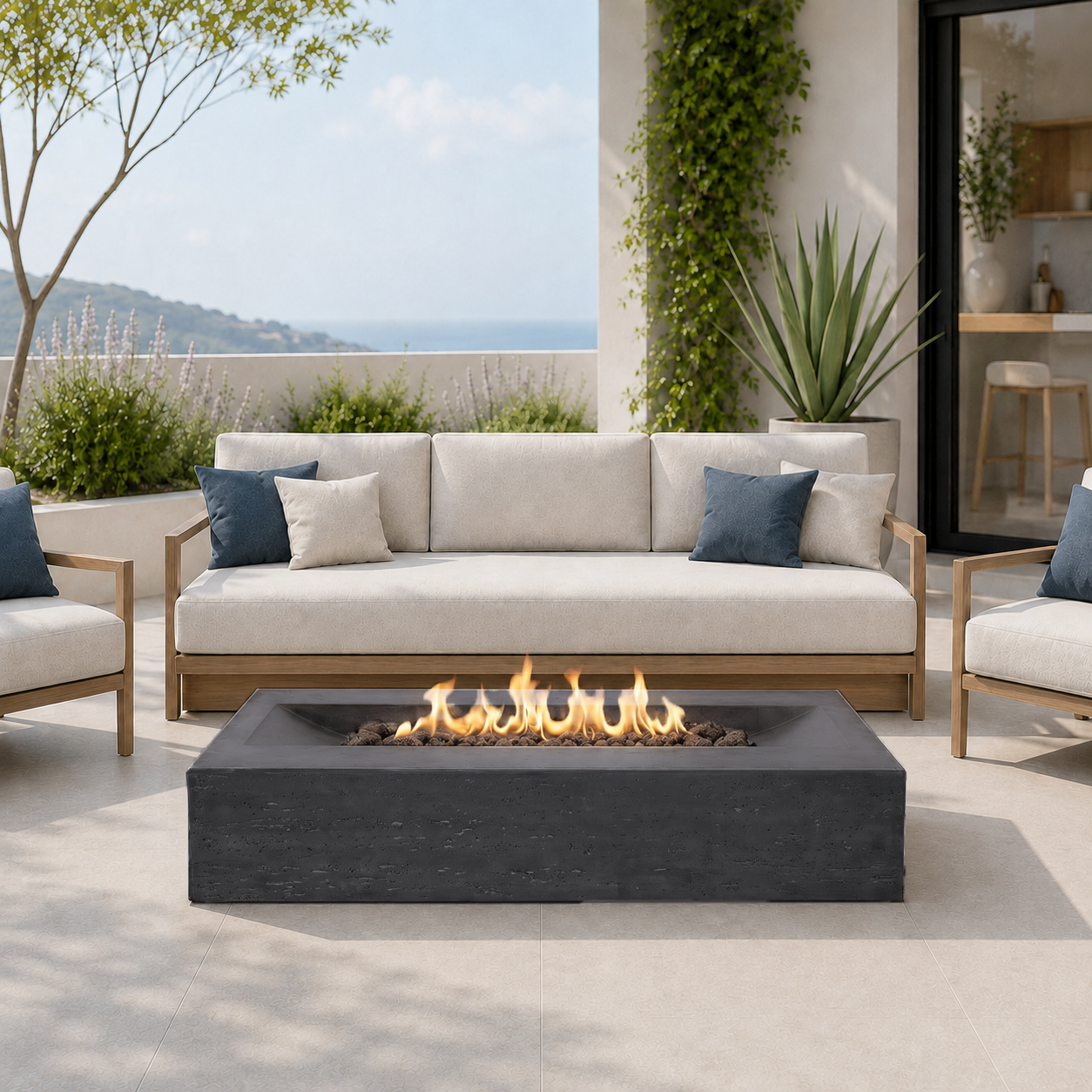 PyroMania Fire Millenia Rectangle Fire Pit -  In Stock