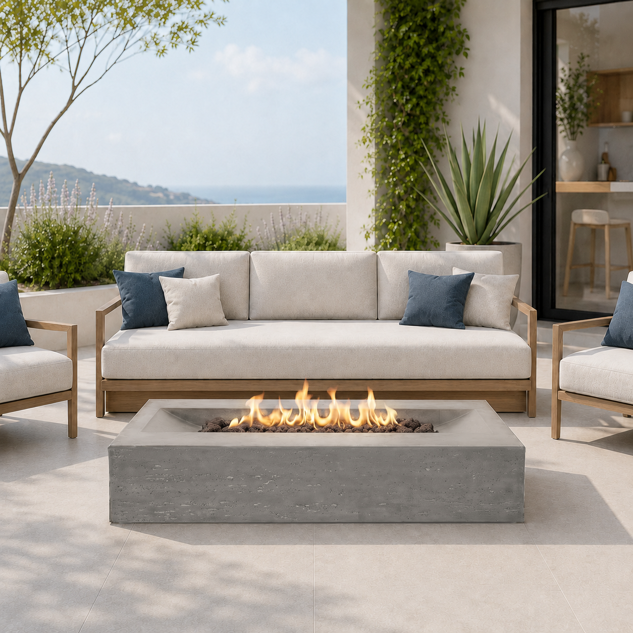 PyroMania Fire Millenia Rectangle Fire Pit -  In Stock