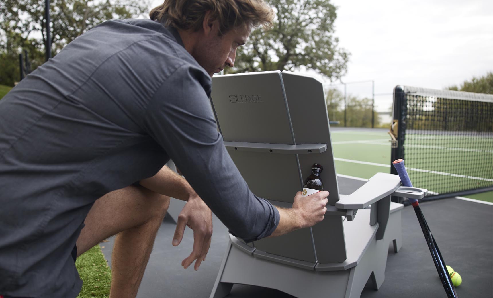 Ledge Lounger Mainstay Ultimate Adirondack Outdoor Patio Lounge Chair, Built-in Cup Holder