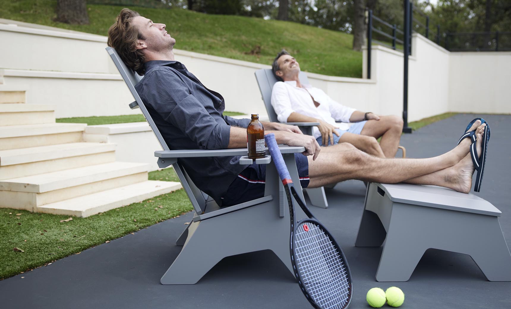 Ledge Lounger Mainstay Ultimate Adirondack Outdoor Patio Lounge Chair, Built-in Cup Holder