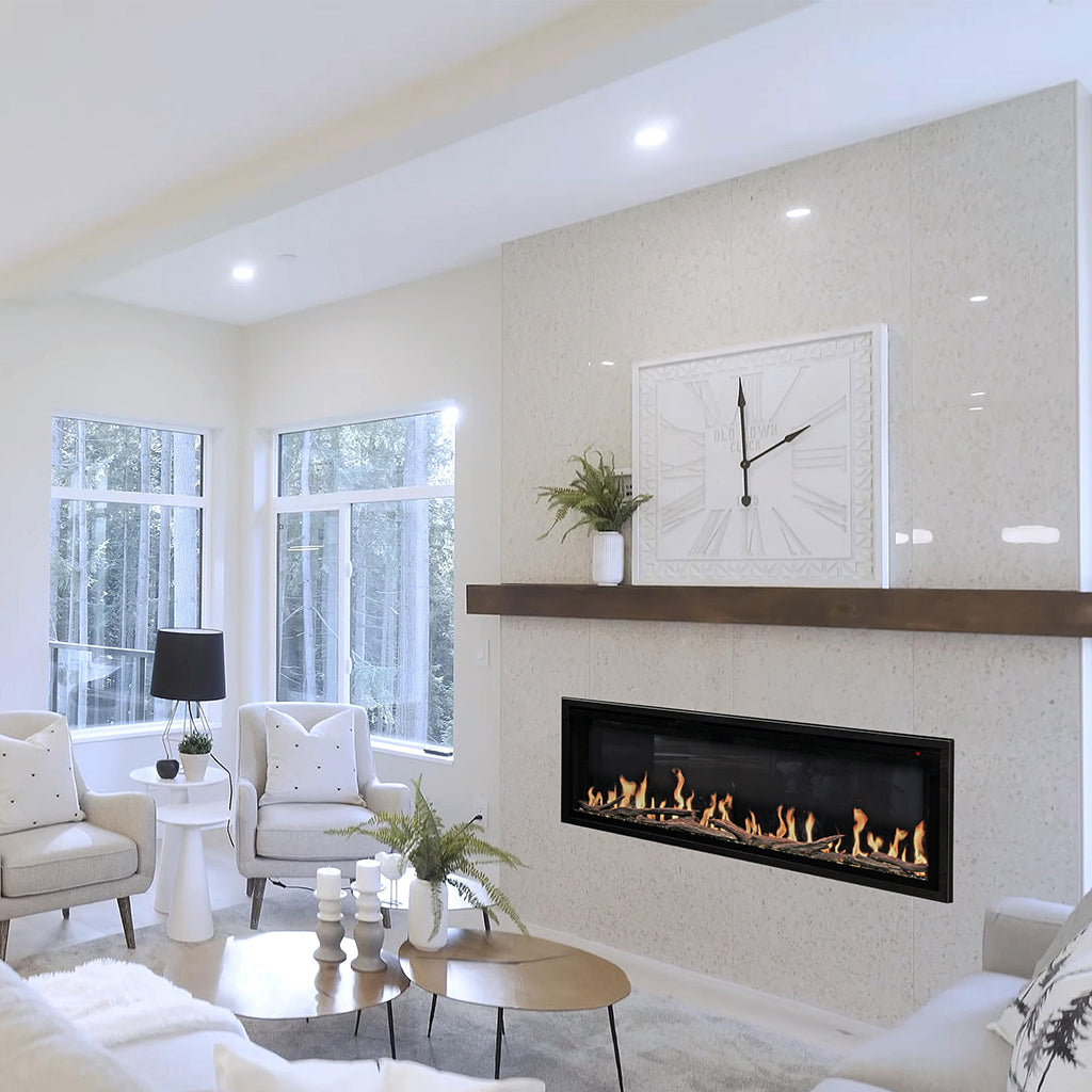 Modern Flames Orion Slim 60-Inch Virtual Electric Fireplace | Built-In Wall Mounted