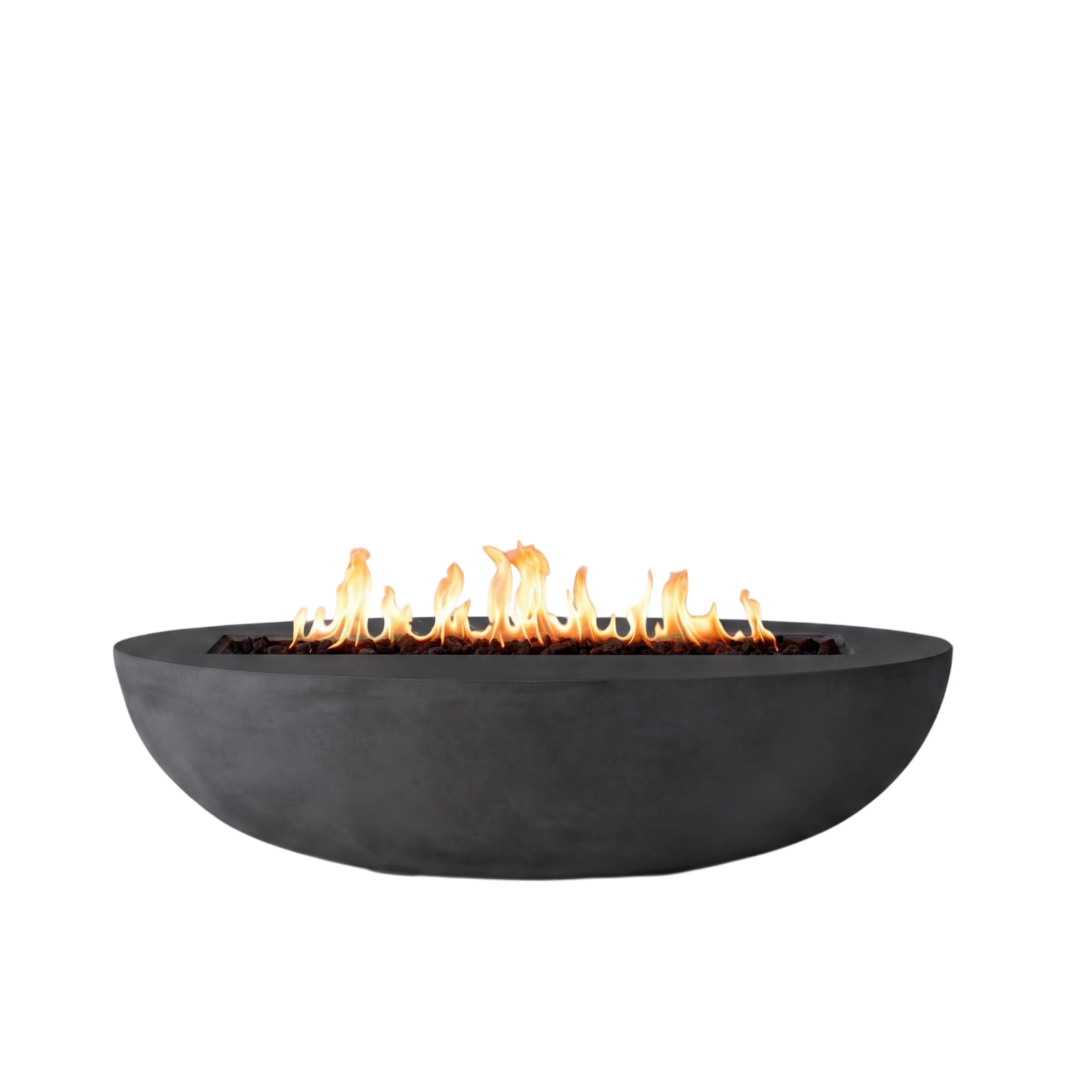 PyroMania Oasis GFRC Concrete 66x33 Inch Oval Outdoor Fire Pit Table