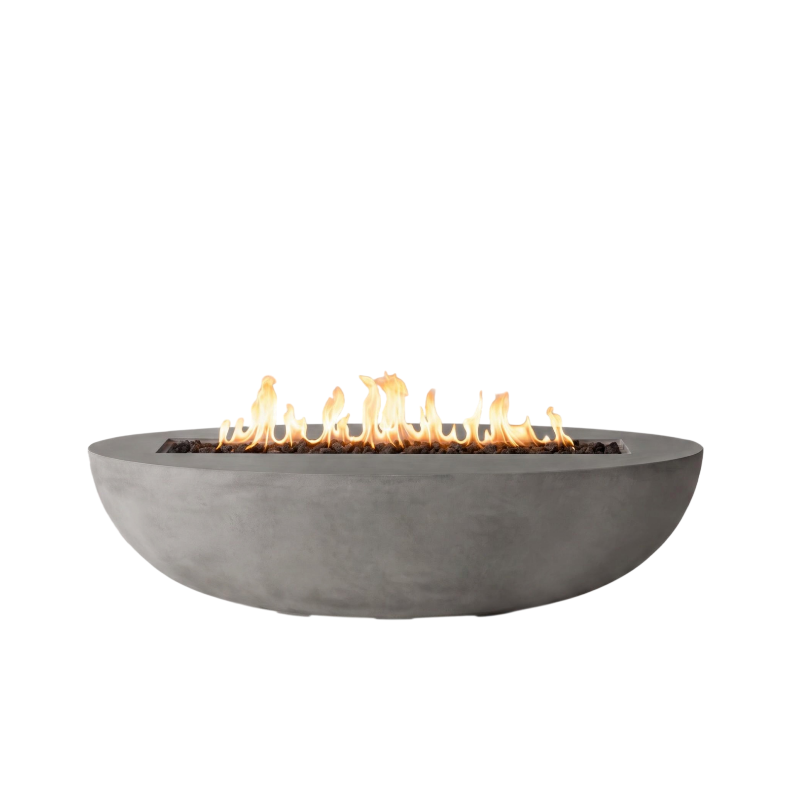 PyroMania Oasis GFRC Concrete 66x33 Inch Oval Outdoor Fire Pit Table
