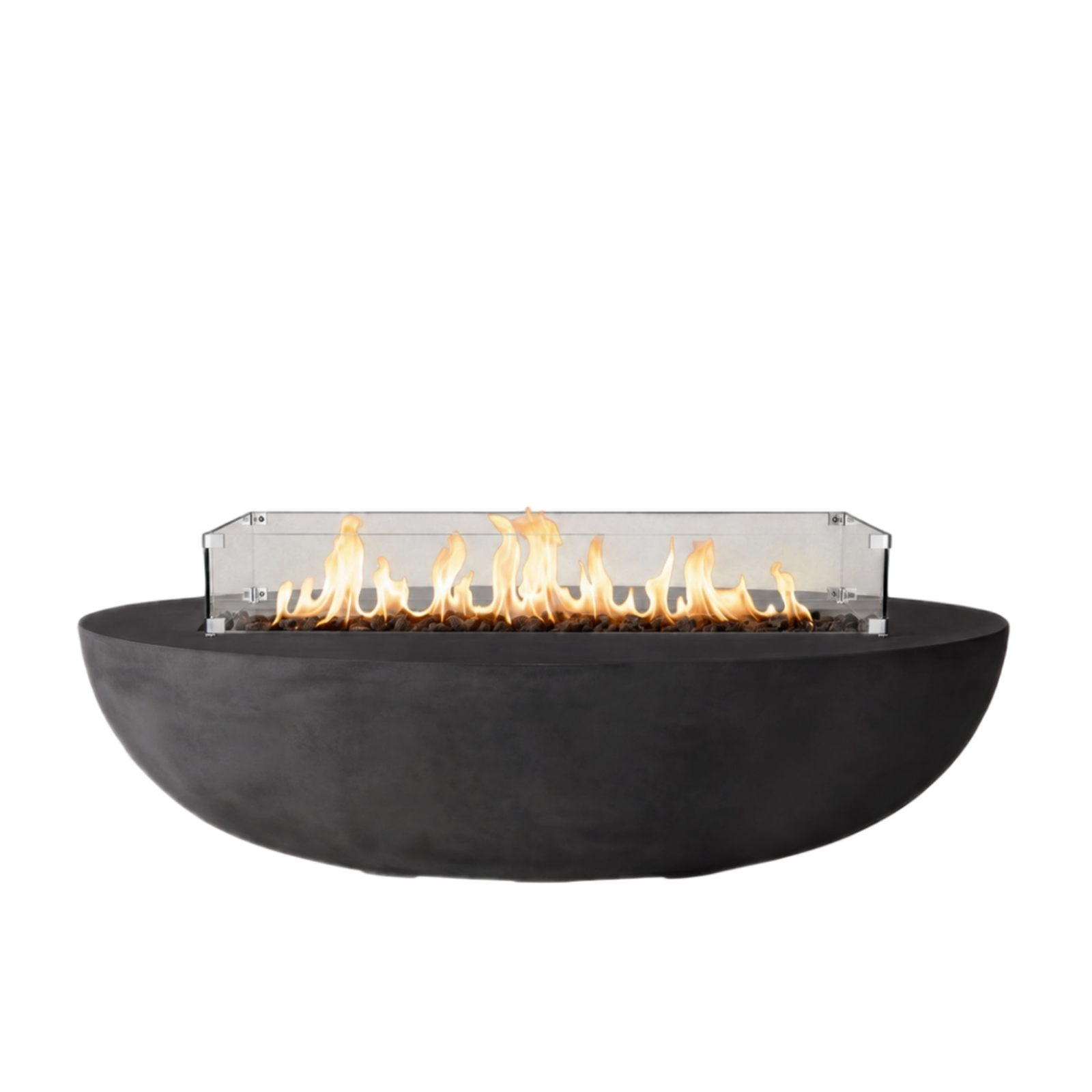 PyroMania Oasis GFRC Concrete 66x33 Inch Oval Outdoor Fire Pit Table