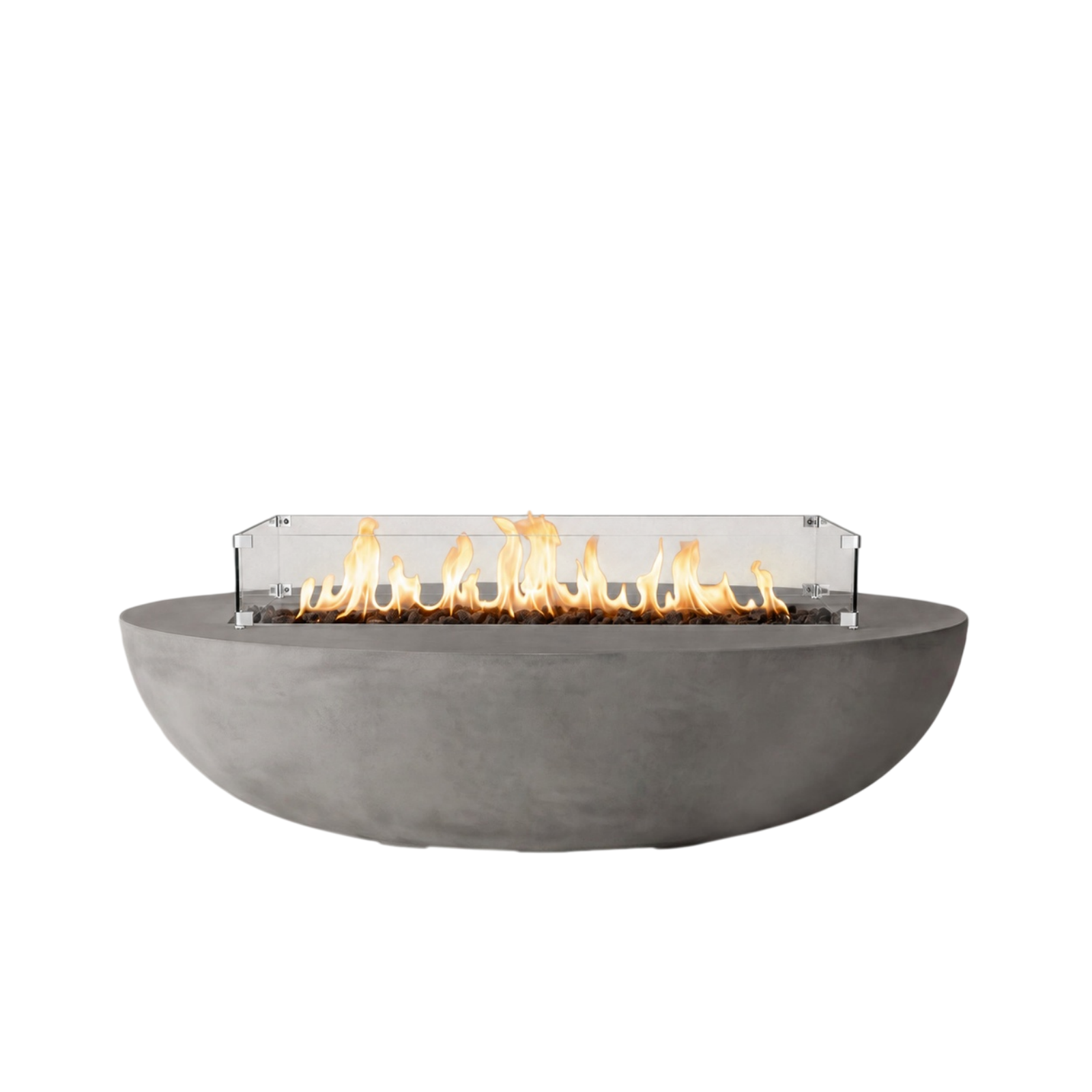 PyroMania Oasis GFRC Concrete 66x33 Inch Oval Outdoor Fire Pit Table