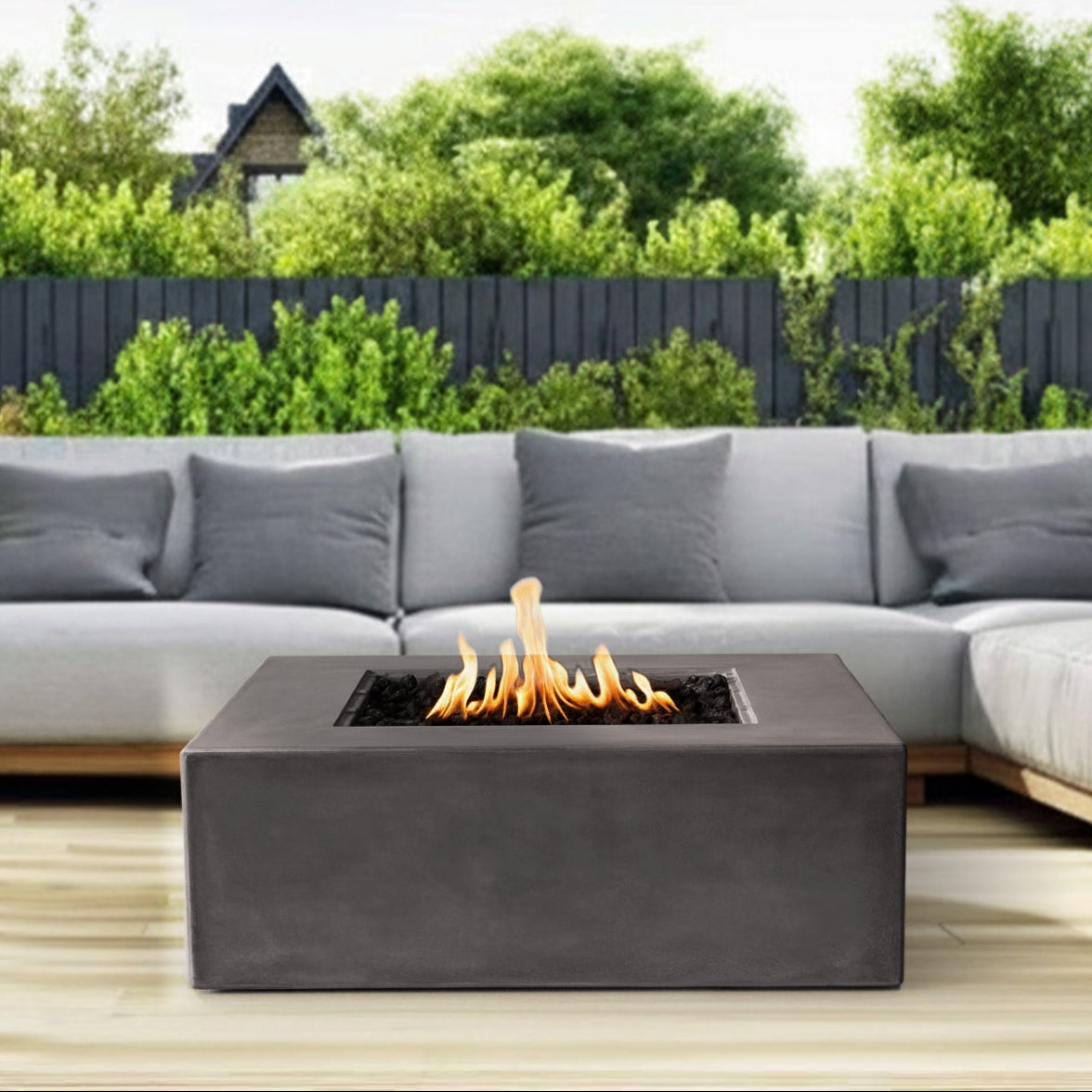 PyroMania Otto 42-inch Square Concrete Outdoor Fire Pit Table