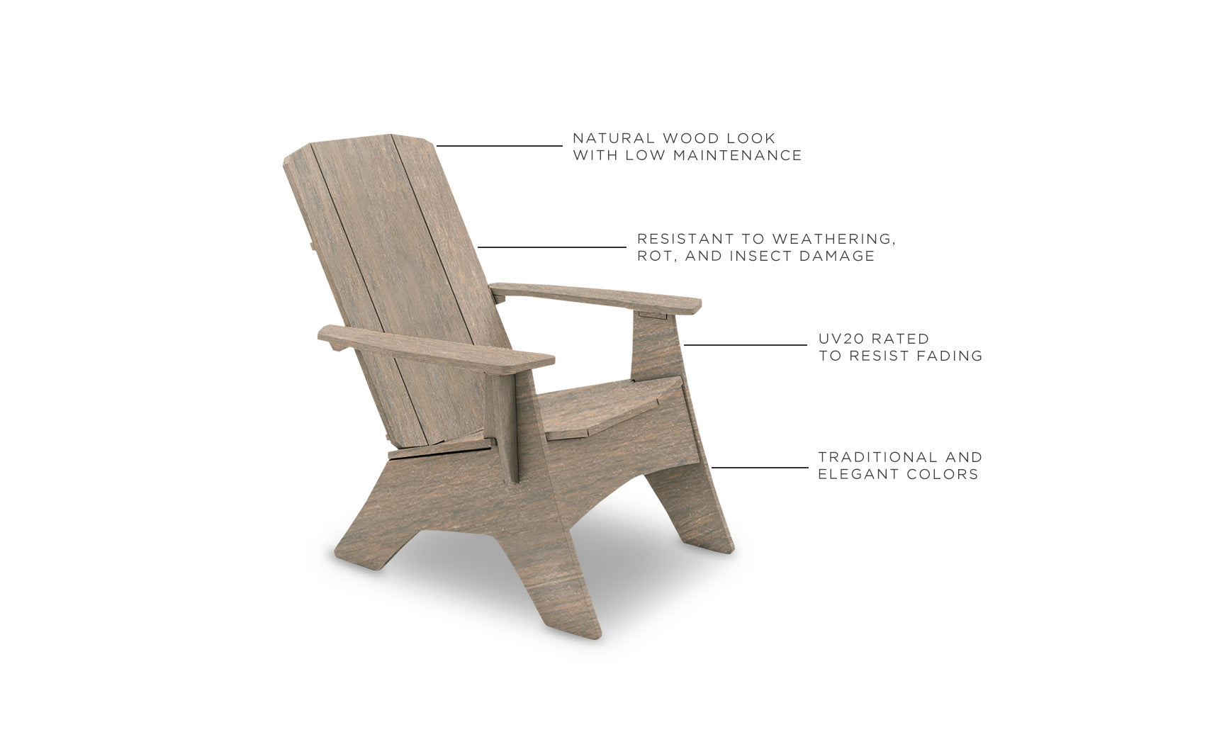 Ledge Lounger Mainstay Ultimate Adirondack Outdoor Patio Lounge Chair, Built-in Cup Holder
